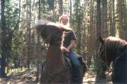 [On horseback in Grand Lake]
